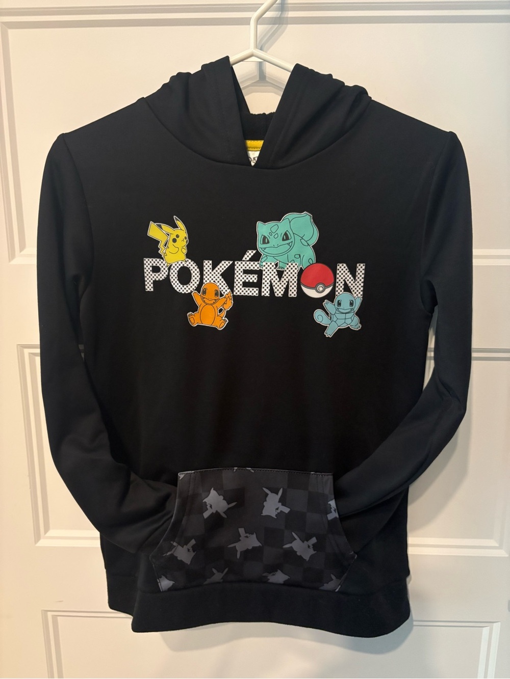 Pokemon Black Hoodie with Colorful Pikachu Bulbasaur Charmander Squirtle
